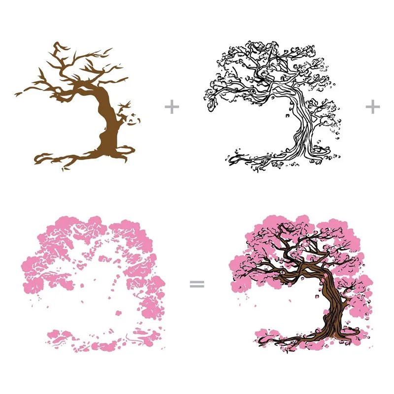 Trunk Lush Tree металлические штампы и прозрачные для скрапбукинга новые изготовления