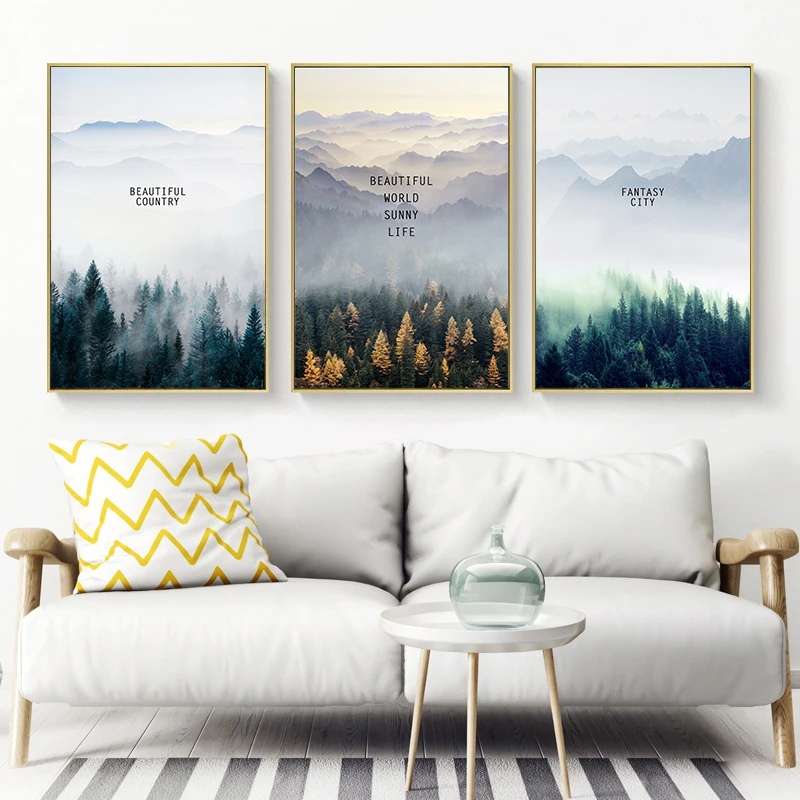 

Modern Home Decor Forest landscape Pictures Wall Art Canvas Painting Posters and Prints Wall Pictures for Living Room decoration