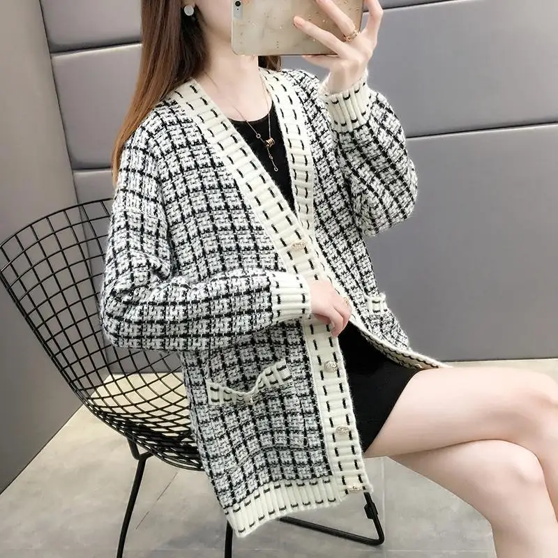 

spring/autumn women sweaters knitted loose casual sweater autumn thick women clothing cardigans students sweaters ins women coat