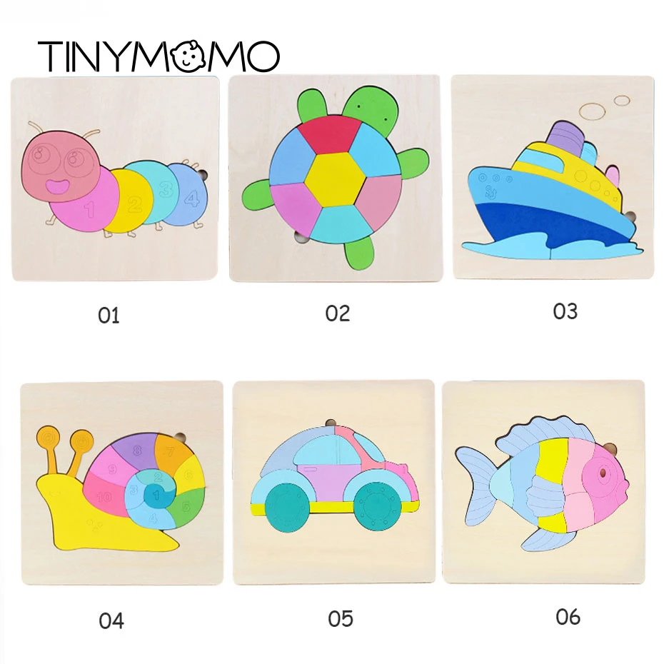 Детские деревянные игрушки пазлы развивающие для детей животные фрукты трафик