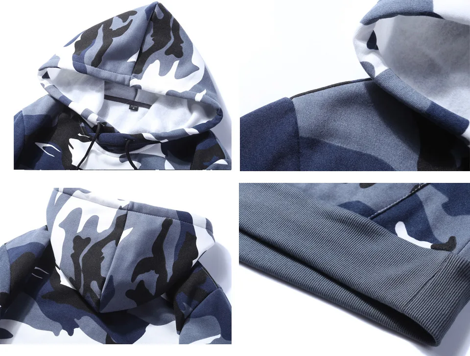 

Sweater Men's National Style Hooded Coat Autumn Winter Camouflage Sports Hoodies Loose Casual Large Size Tide Brand Shirts Tops