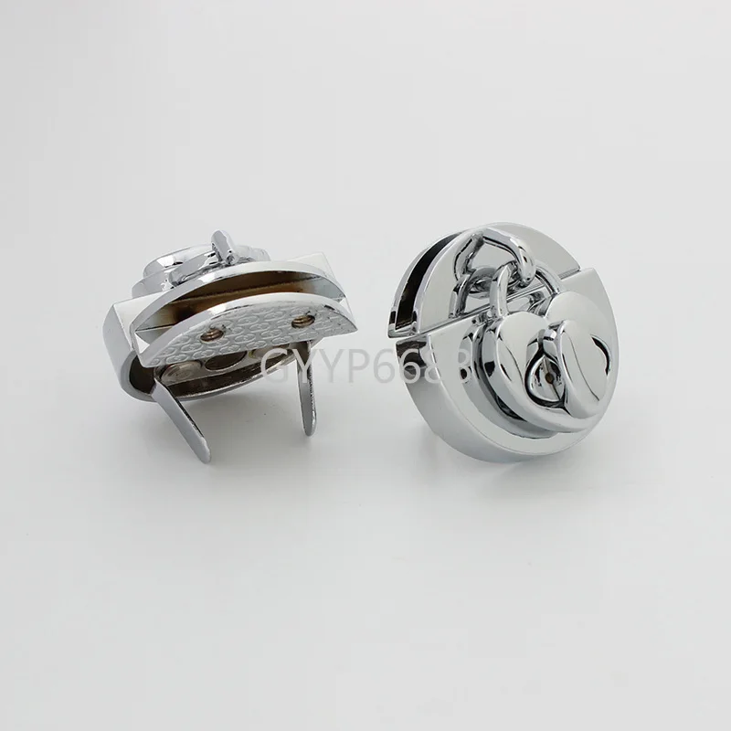 1-5 sets 29mm shiny chrome color heart shaped twist lock for briefcase turn metal woman purse accessories |