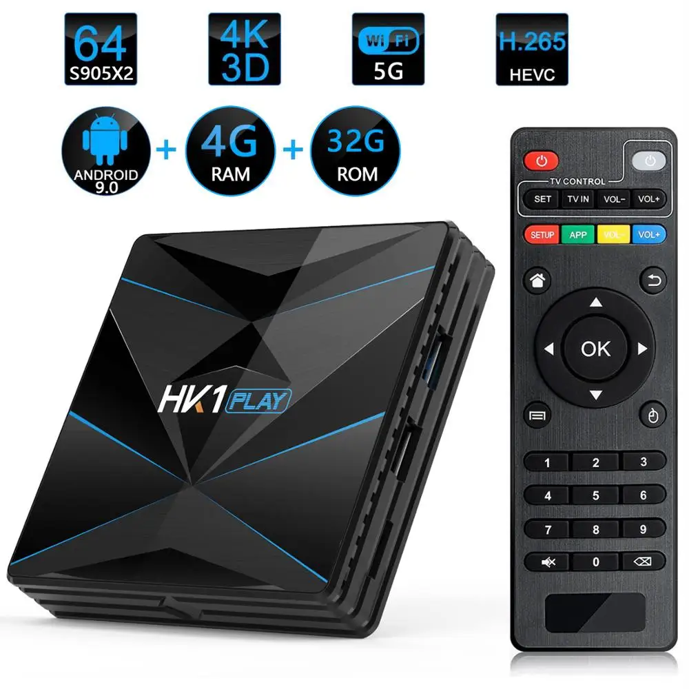 Новый HK1 PLAY S90X2 4 Гб + 32 ГБ/4 64B/4 128 ГБ Android 9 0 ТВ-приставка четырехъядерный 64 бит с