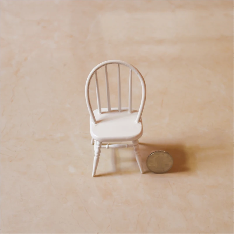 

M02-X004 children baby gift Toy 1:12 Dollhouse mini Furniture Miniature rement white color Jane European Chair 1pcs