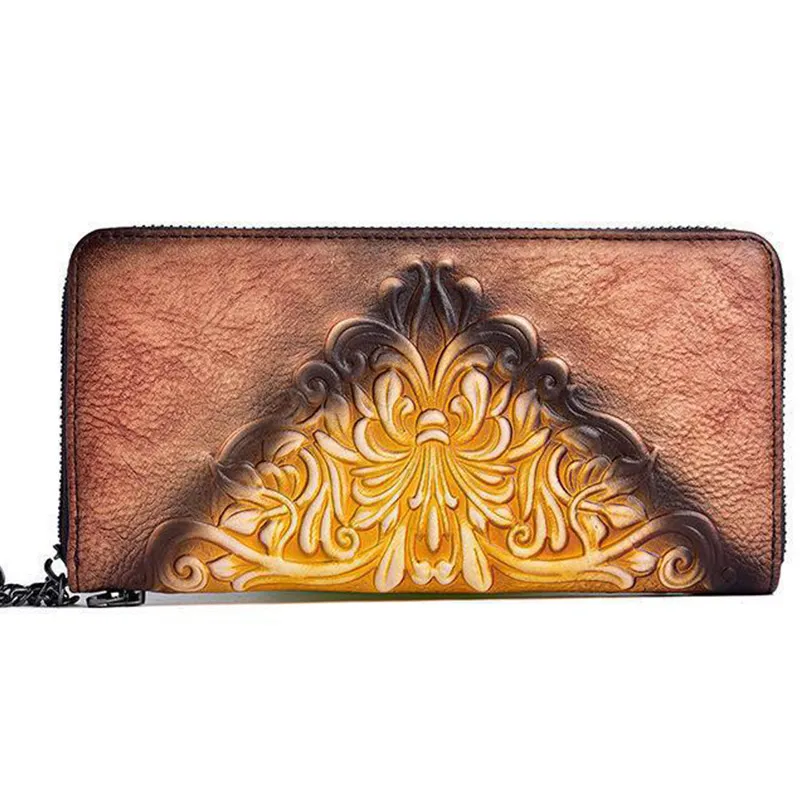 

Women Long Genuine Leather Wallet Fashion Geometric Phone Coin Purse Women's Large Capacity Card Holder Case Wallet Female