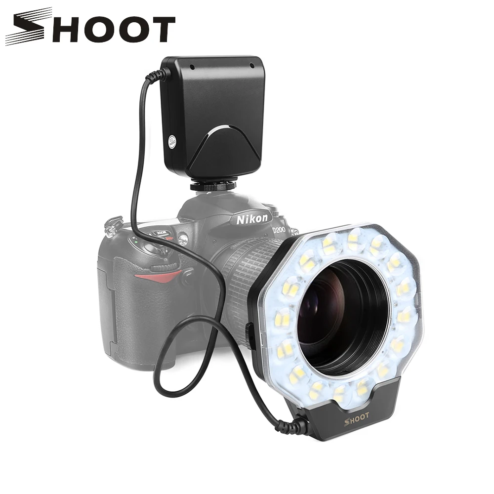 Съемка макро светодиодный кольцевой светильник Вспышка Speedlite с переходное