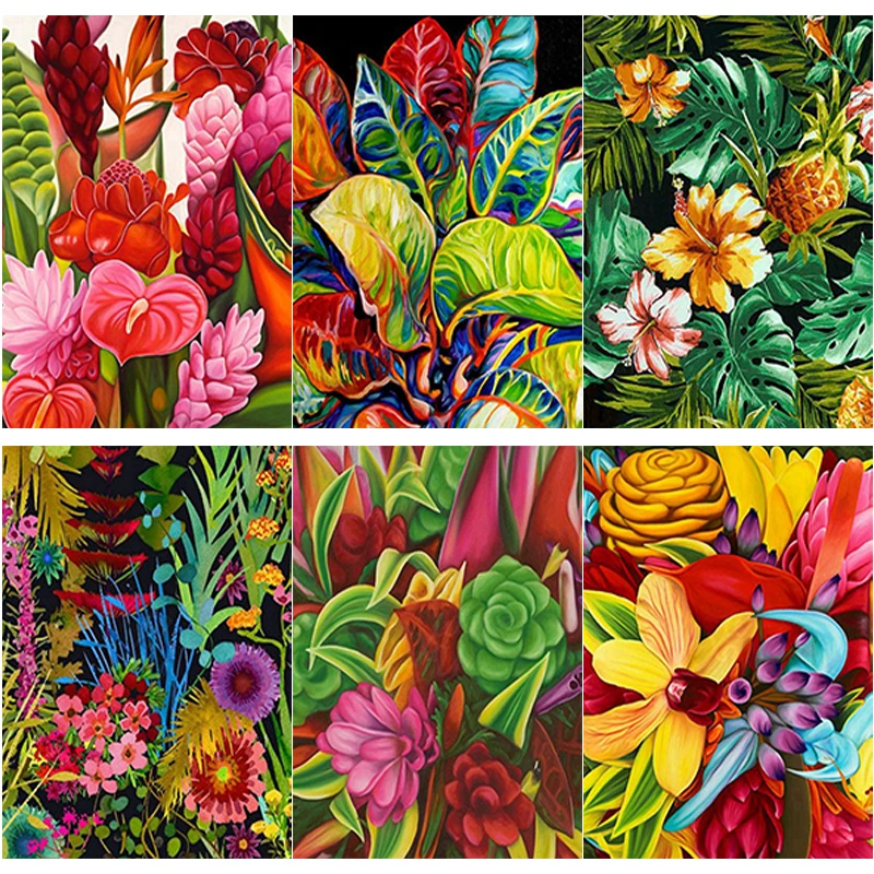 

New 5D DIY Diamond Painting Plant Cross Stitch Full Square Round Drill Fresh Flowers Diamond Embroidery Crafts Home Decor Gift