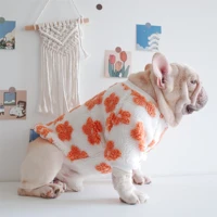 pet clothing fat dog outfits autumn winter dog clothing thick flower small dog coat pug french bulldog puppy clothes