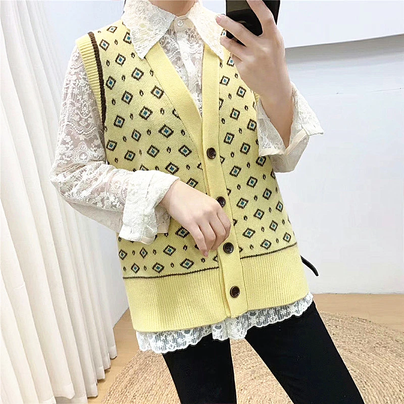 LEDEDAZ 2020 Новая мода V образным вырезом для женщин на пуговицах вязаная жилетка с