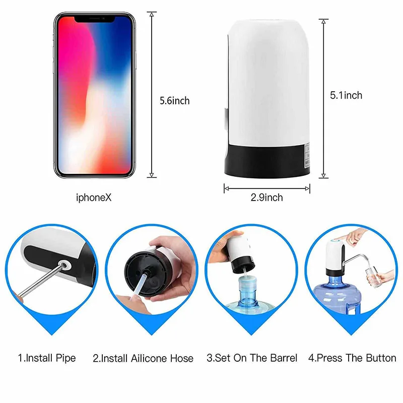 

Household Water Bottle Pump Usb Charging Automatic Drinking Water Pump Portable Electric Water Dispenser U-shaped Water Bottle
