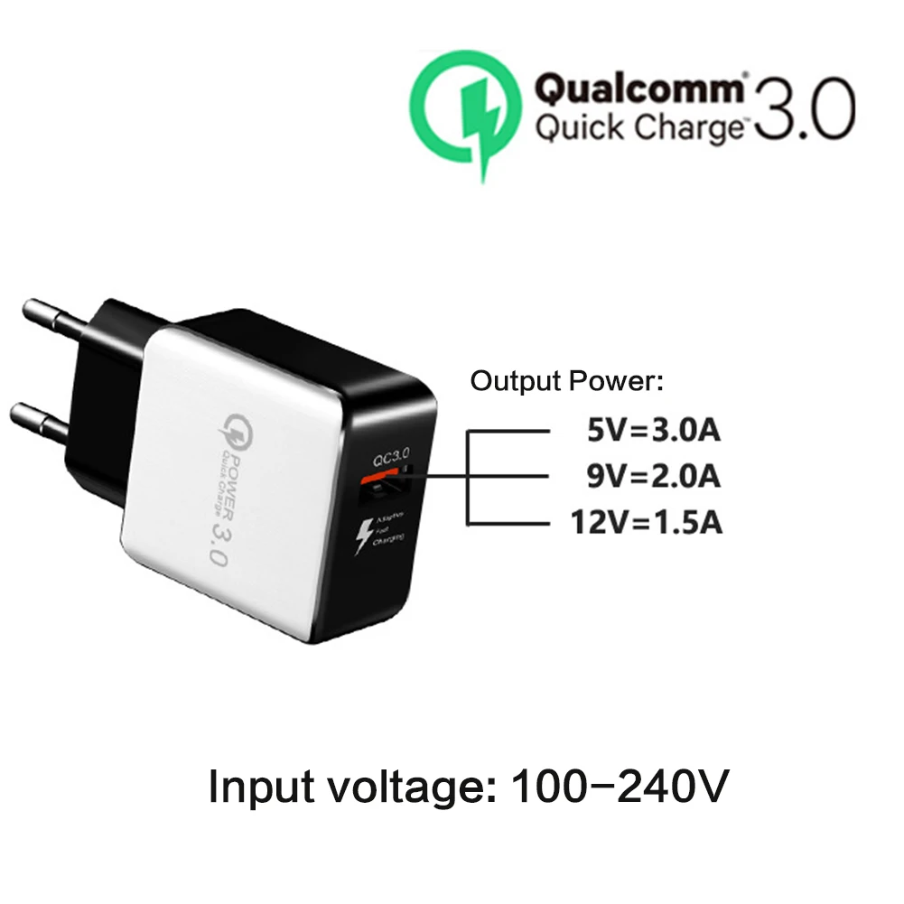 

KMPTE Quick Charge 3.0 Usb Charger QC3.0 Wall Mobile Phone Charger For iPhone 11 Xiaomi Mi 10 Tablet iPad EU US QC Fast Charging
