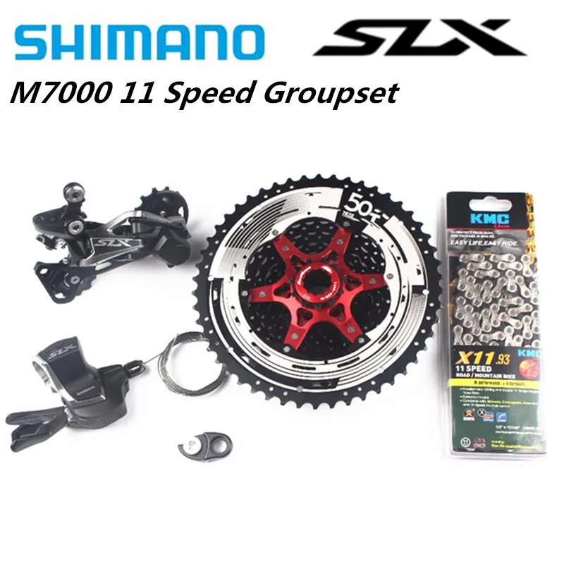 Shimano SLX M7000 4 шт. велосипед MTB 11 скоростной комплект набор переключателей с кассетой sunracing и адаптером KMC цепь 11-46T 11-50T