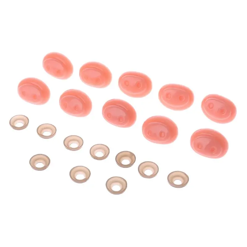 10 Pcs DIY Piggy Doll Puppet Plastic Pink Screw Thread Pig Nose Safety Washers Pads For Handmade Craft Children Kids Toy |