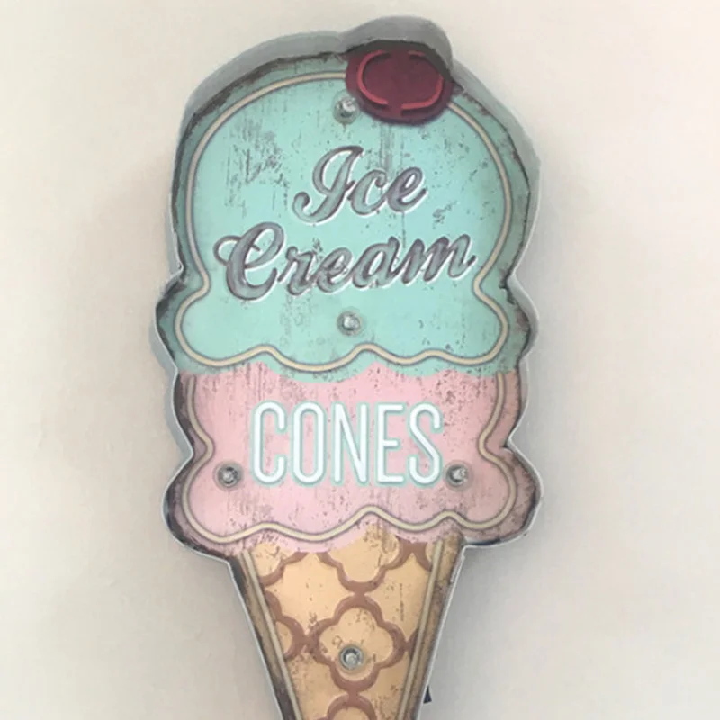 Промо-акция! Мороженое вывески Винтаж кафе магазин декоративный неоновый