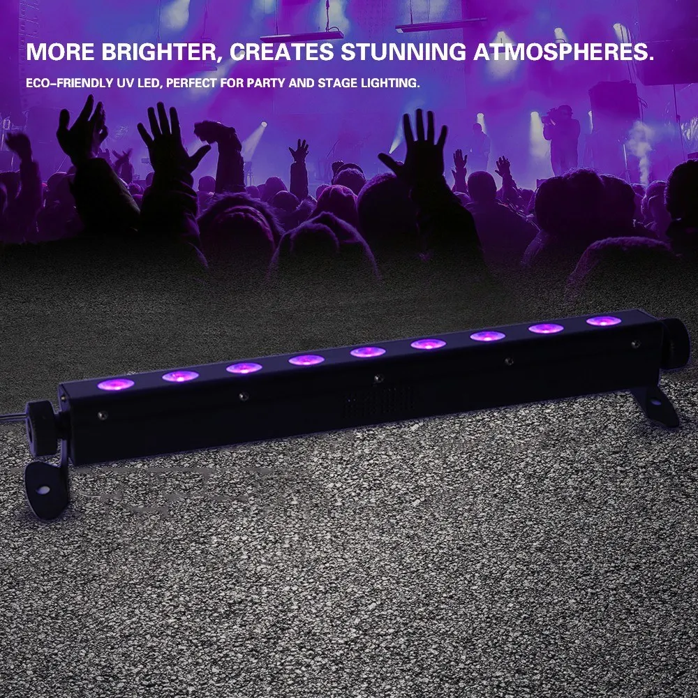 Single Row High Brightness Black LED Light Bar Spot Lighting Remote control 9 purple lights Christmas Halloween Drop shipping