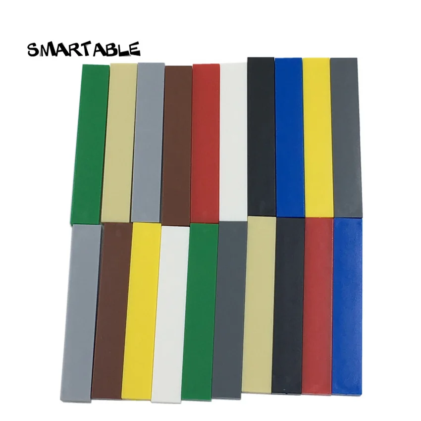 Smartable Tile 1x6 с пазом плоские шпильки строительные блоки детали креативные игрушки