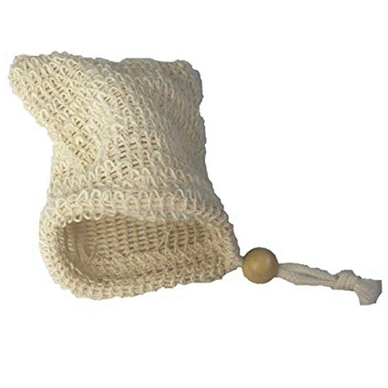 

Promotion! 30 Pack Natural Sisal Soap Bag Exfoliating Soap Saver Pouch Holder with Wooden Beads