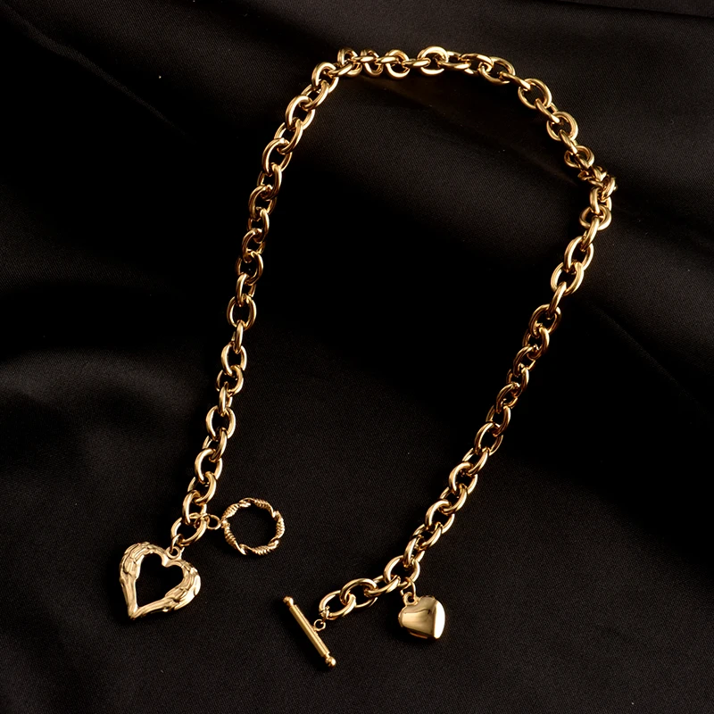 Ожерелье из нержавеющей стали 316L Colorfast кулон в форме сердца крыла ангела