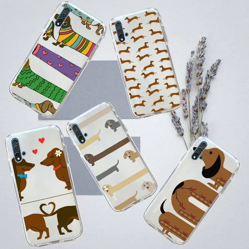 

Animal Dachshund Doberman dog Phone Case Transparent for Huawei honor P mate 40 20 30 10 50 i 9 x mate pro lite 8a