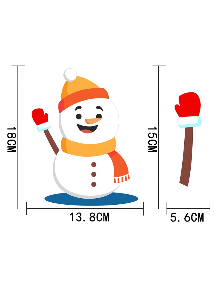 

ZTTZDY Lovely Christmas Snowman Rear Windshield Decal PVC Car Sticker YJ1-0013