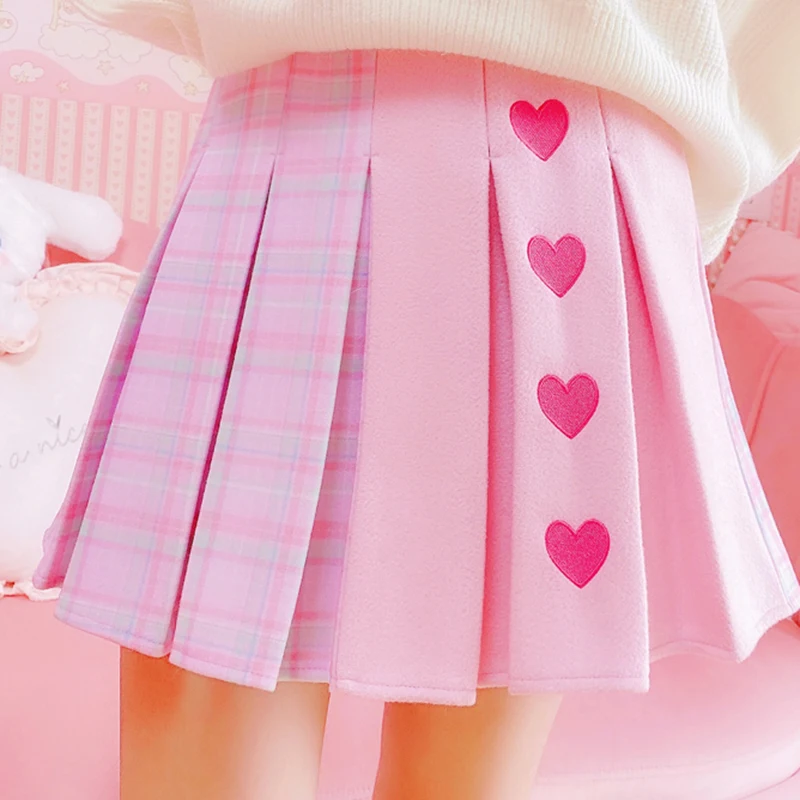 Новые Сексуальные женские юбки с завышенной талией милые розовые трапециевидные