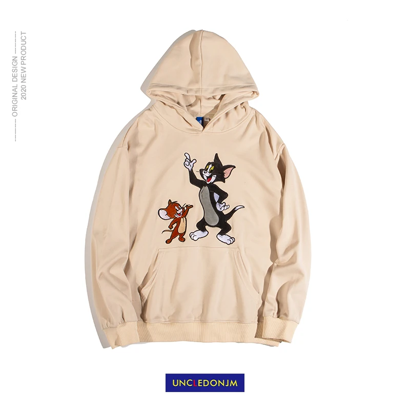 UNCLEDONJM 2020 мужская толстовка с изображением мышки и кошки осенние толстовки в
