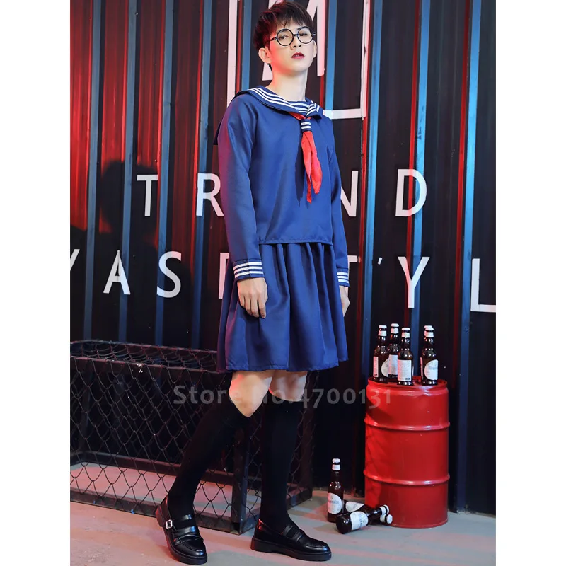 Японский Стиль моряка единый набор в готическом стиле мужские и женские Вечерние