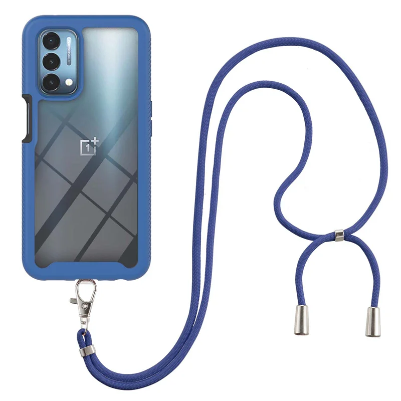 

Necklace Strap Lanyard Phone Case For OPPO A54 A74 A93 5G A53 A94 4G Oneplus N200 Reno 5 Lite Shockproof Cases 3 in 1 Back Cover