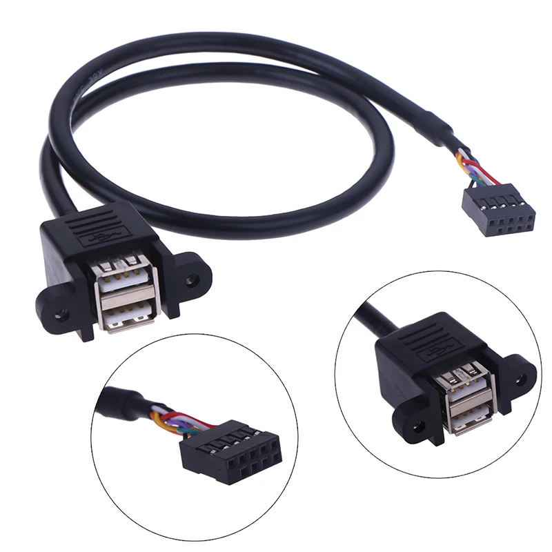 Внутренняя Материнская плата 1 шт. 30 см/50 см 9pin на два порта USB 2 0 A гнездо винтовая