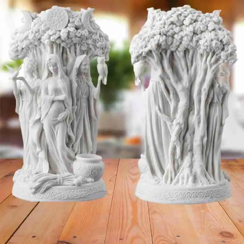 

1pcs Resin Statues Irish Triple Goddess Of The Bronze Finish Thoughtful Nature Statue Decor For Anyone Into Religions Home T7Y4