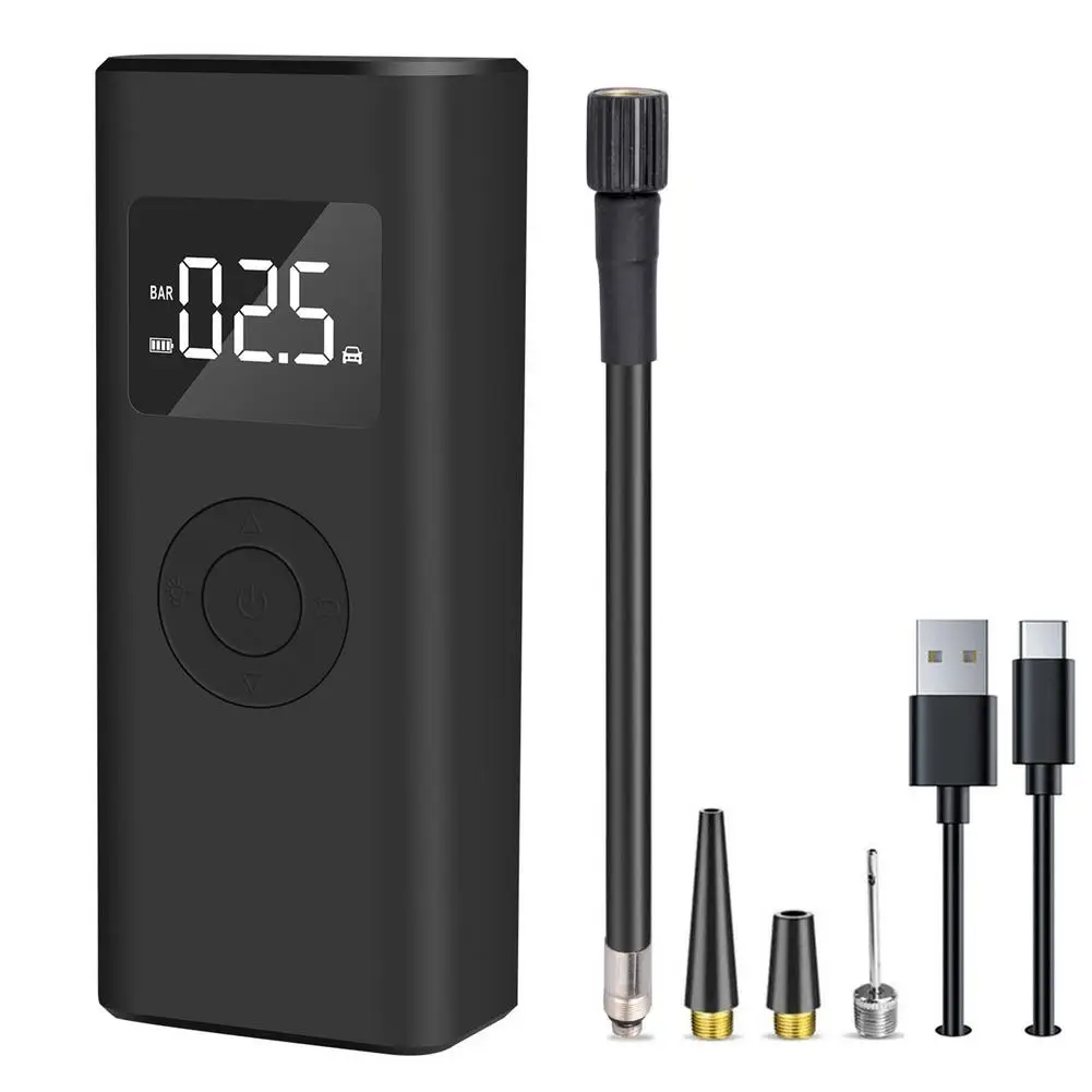 Портативный автомобильный насос воздушный с светодиодный ческим светодиодным