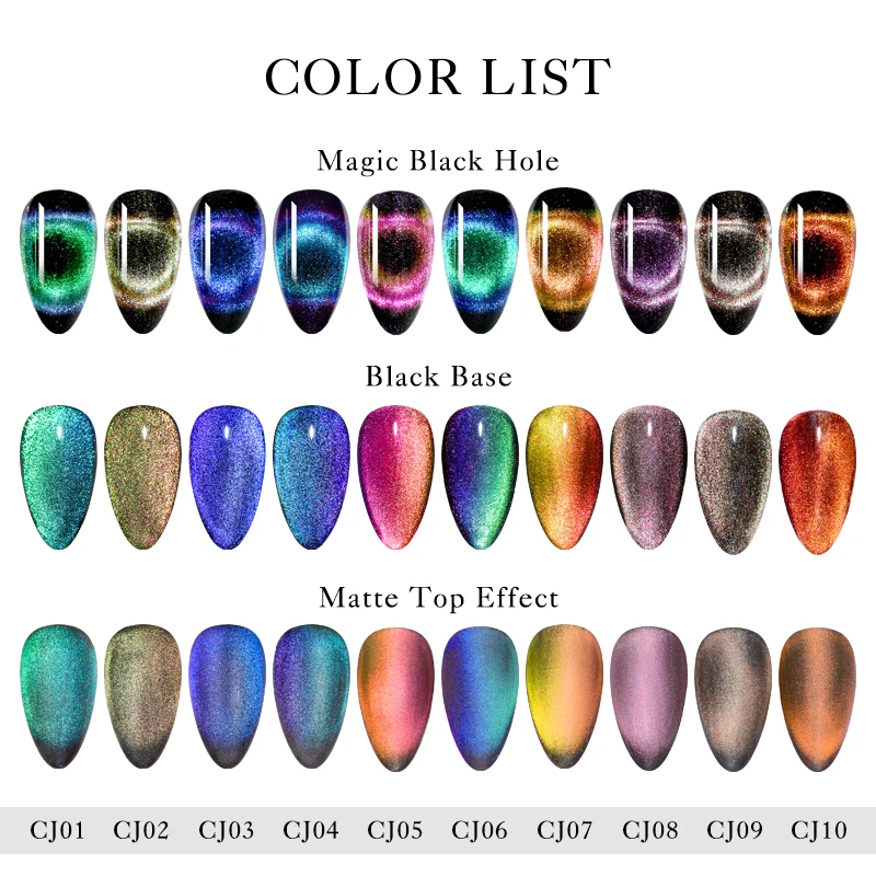 MEET ACROSS 9D Гель-лак кошачий глаз Хамелеон для использования с магнитом гель 5 мл