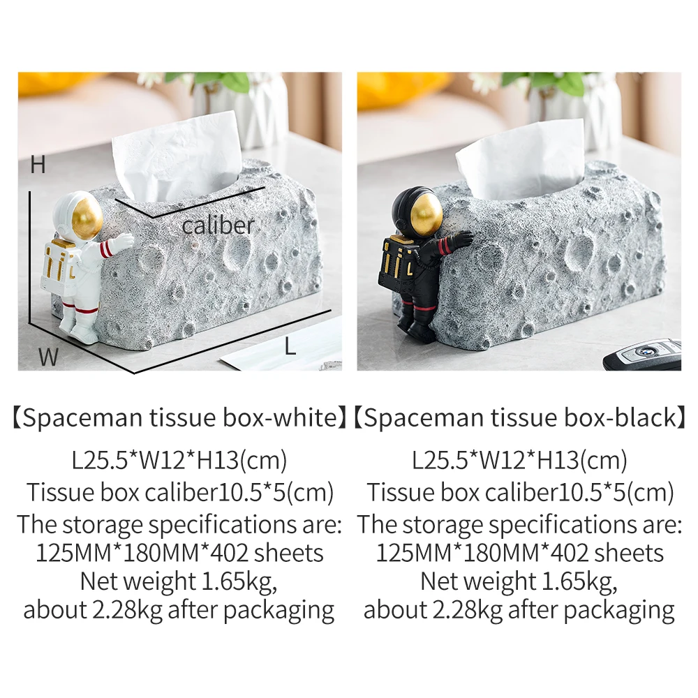 

Nordic Tissue Box Spaceman Planets Figurines Crafts Living Room Tabletop Coffee Table Ornament Napkin Holder Storage Organizer