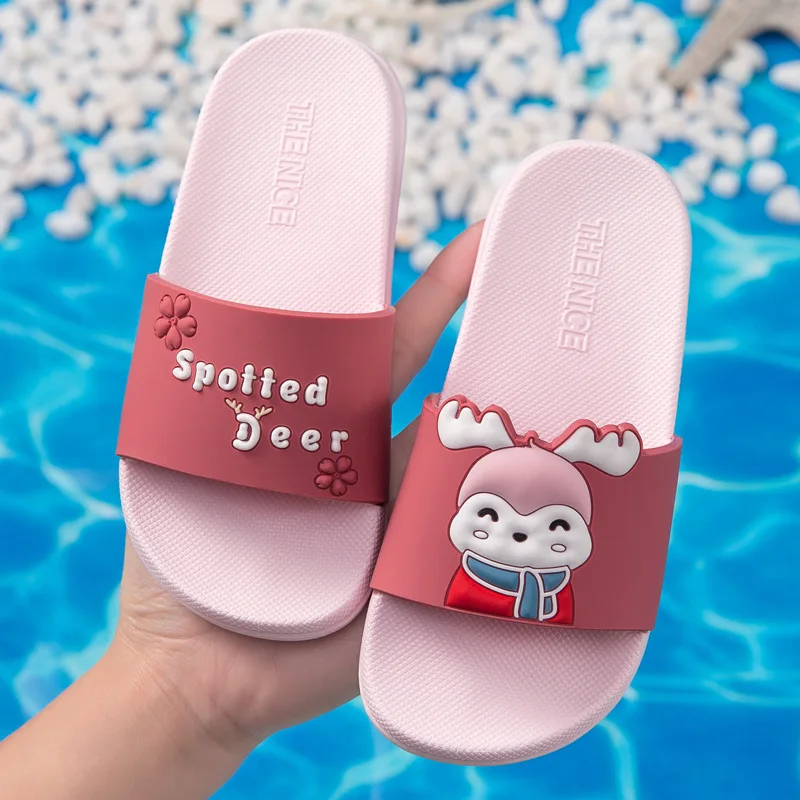 

Children's Slippers Summer New Baby Girls Boys Cartoon Cute Home Indoor Antiskid Parent-Child Summer Wear-Resistant