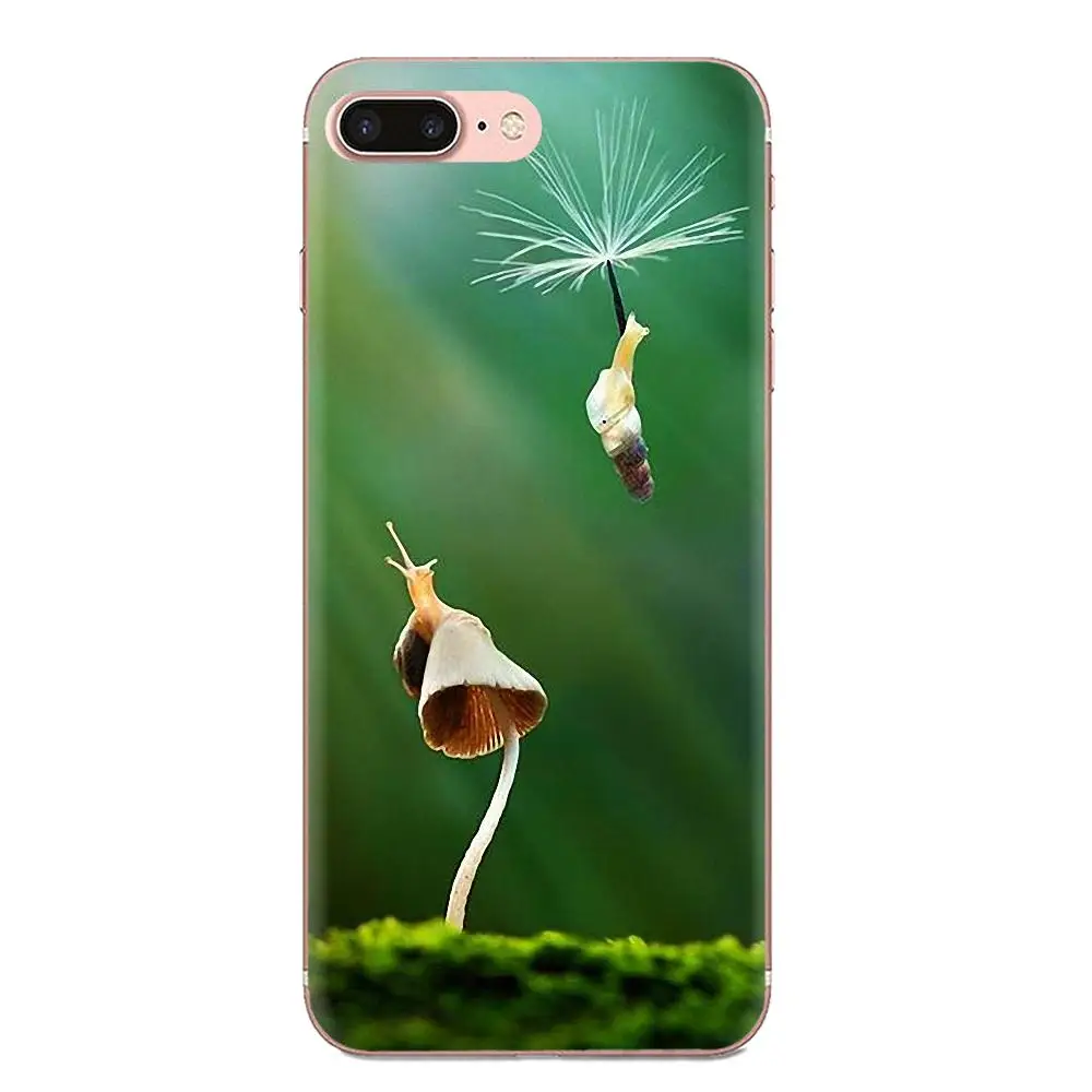 Задние противоударные Чехлы для Apple iPhone 4 4S 5 5C 5S SE 6 6S 7 8 11 Plus Pro X XS Max XR Snail Mushroom