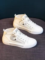 2021 summer new real soft leather mesh breathable sports and leisure board shoes ins trendy summer small white shoes women 35 40