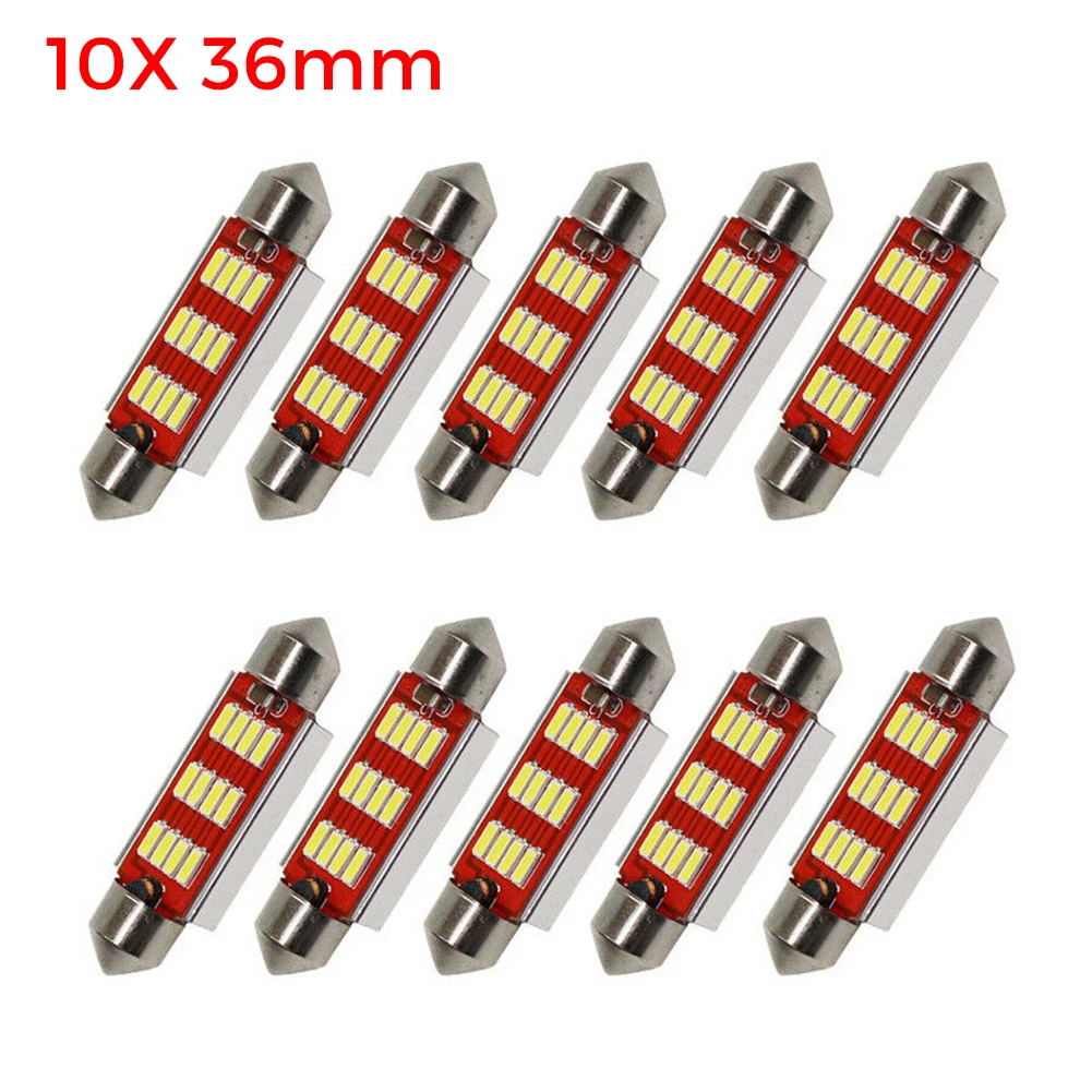 

10X 36mm 4014 12 SMD LED Canbus Festoon Dome Lamp Car License Plate Light Lights Festoon Dome License Plate Light Lamps