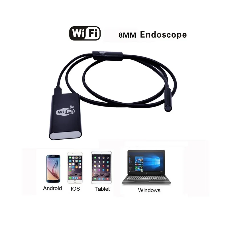 Беспроводной wifi 8 мм диаметр USB инспекционный эндоскоп объектив камеры