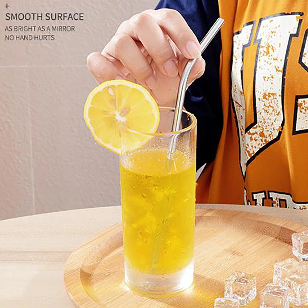 Винные аксессуары 5 шт./лот моющиеся соломинки-304 соломинки из нержавеющей стали