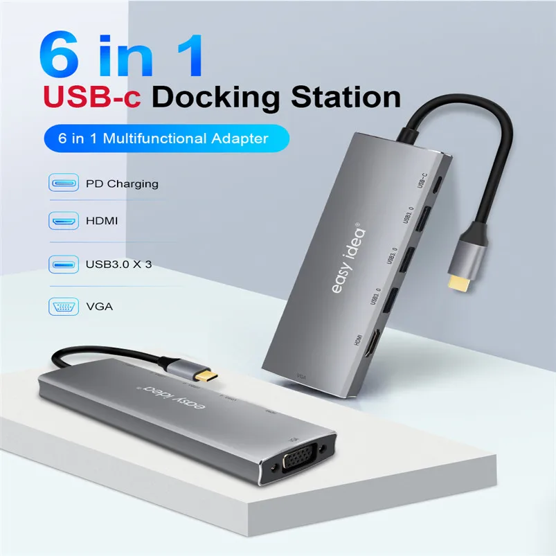 USB-концентратор с портом HDMI/VGA для MacBook Pro/Huawei | Компьютеры и офис