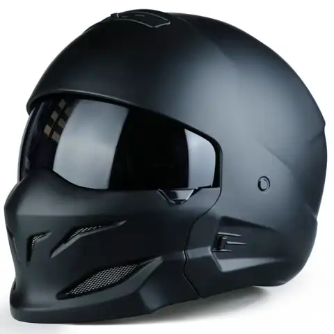 Мотоциклетный шлем, модульный шлем в стиле ретро, локомотив, с половинным шлемом, индивидуальная комбинация