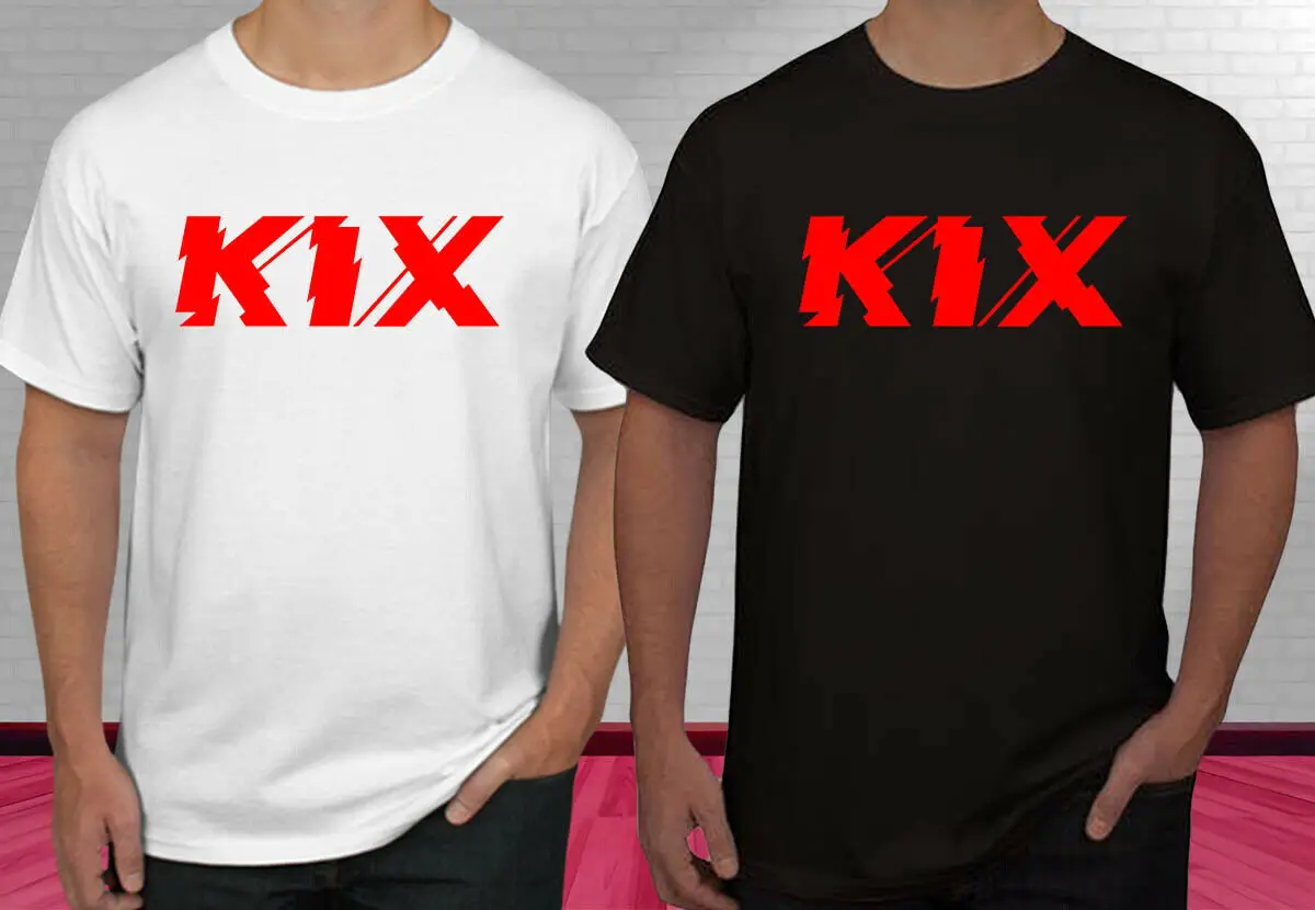 Kix Logo Glam Rock Band Legend черная белая мужская футболка S 3Xl| |