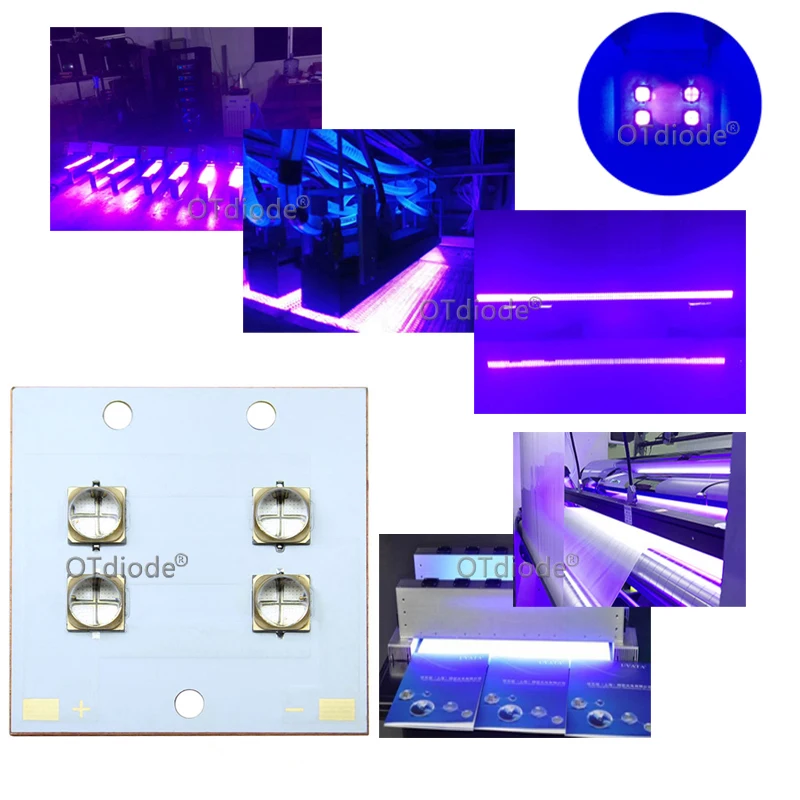 LG UV Purple LED Ultraviolet Bulbs Lamp Chips 40W80W 6565 365nm 395nm 405nm COB Module 40*40 Copper Board for 3D Printer DIY