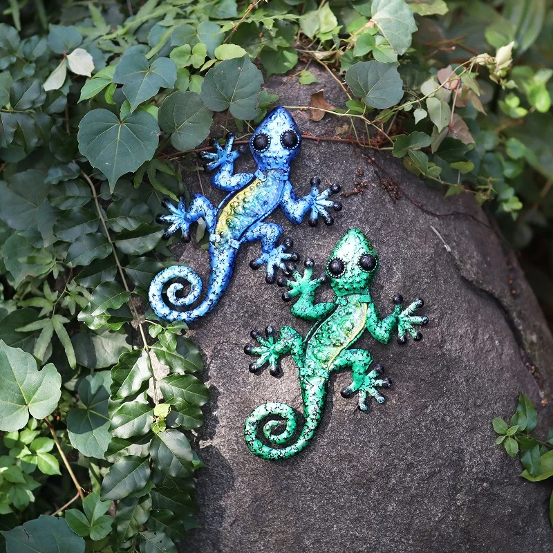 Металлический геккон для украшения стен 2 шт. | Дом и сад