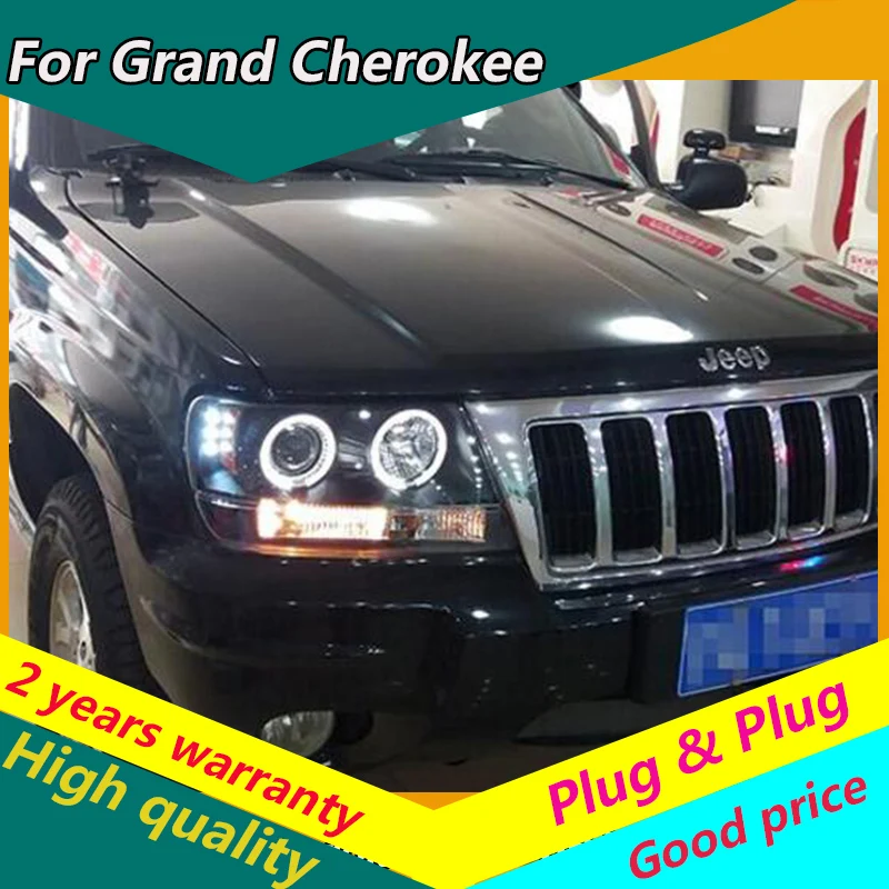 

KOWELL Car Styling for Jeep Grand Cherokee 1999-2004 LED headlight Xenon HID front light LED DRL angel eyes