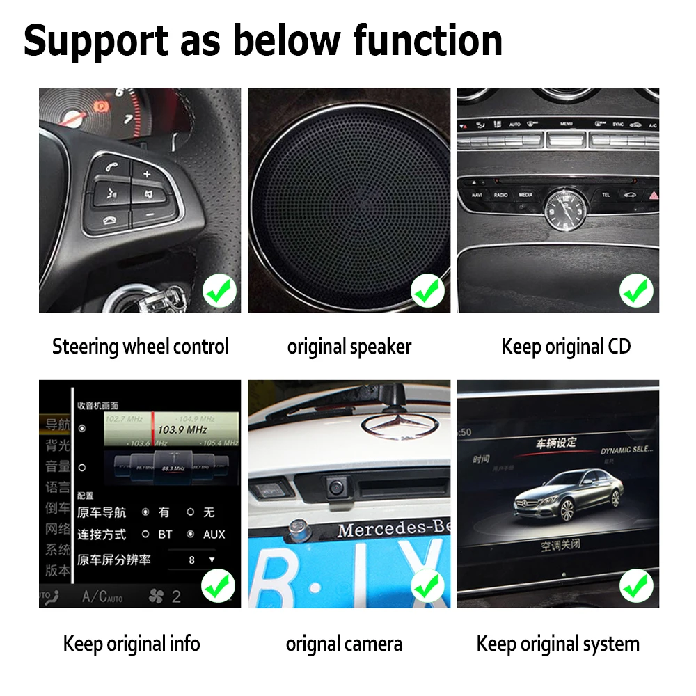 10.25" Android Multimedia Player Stereo Display navigation GPS For Mercedes Benz C Class 2015 206 2017 2018 2019 NTG | Автомобили и