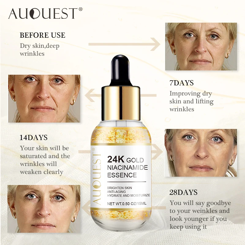 AUQUEST 24k Gold уход за кожей лица Сыворотки Гиалуроновая кислота увлажняющий