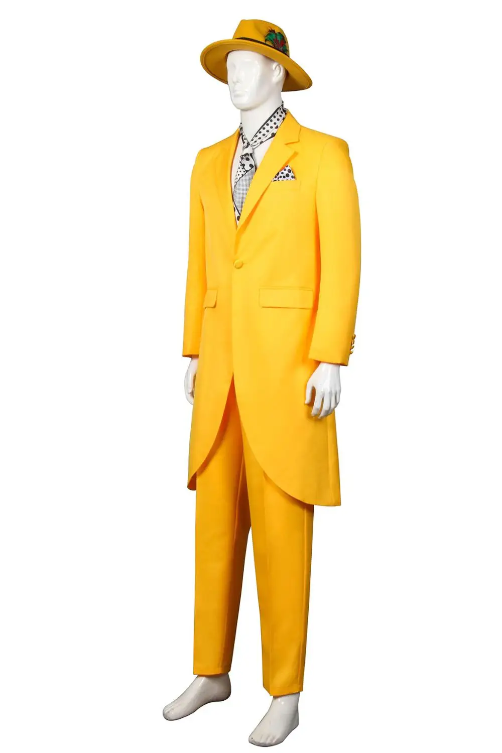 Takerlama Джим Карри костюм маска ла маскара мужской желтый пальто брюки Униформа