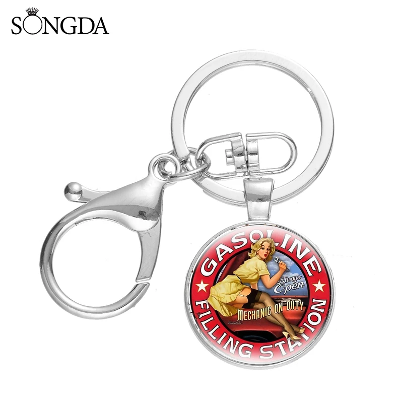 Брелок для ключей женщин и мужчин модная пикантная девушка на мотоцикле RT66 с