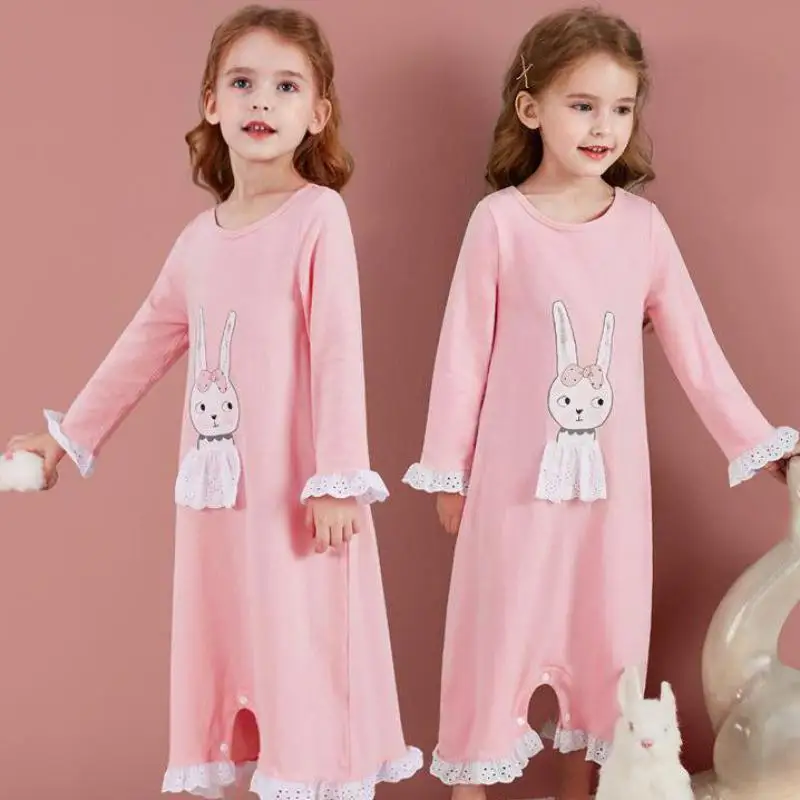 Детские розовые хлопковые комбинезоны с длинными рукавами для девочек пижамы